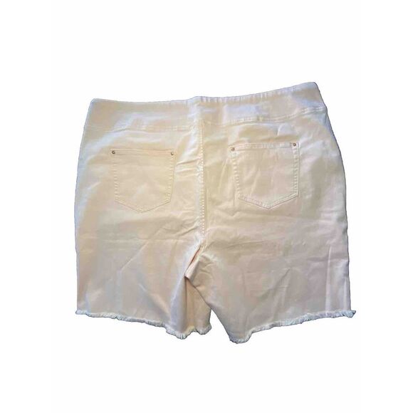 Belle Kim Gravel 26w Cut Off Shorts Fringed Soft Pink Stretch Modal Cotton - Picture 6 of 10